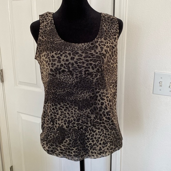 Chicos mesh leopard print tank top. - Picture 1 of 12